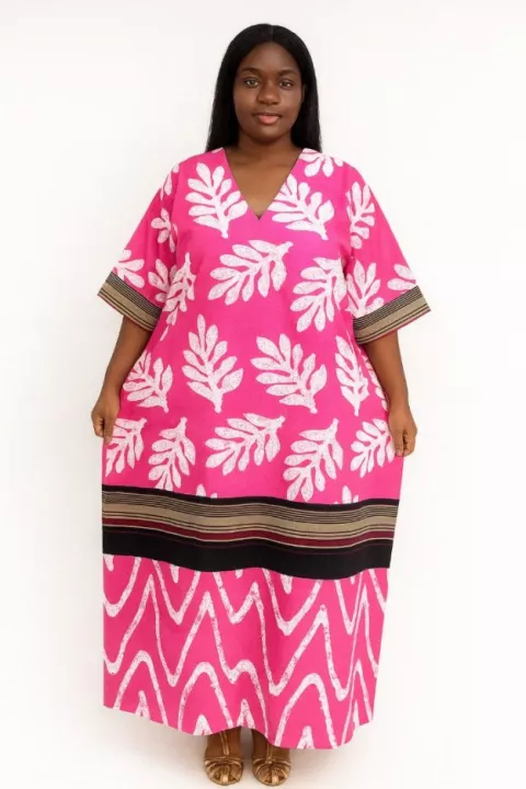 The Asake Pink Ankara Dress