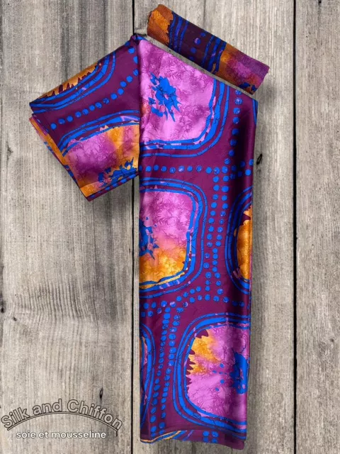 Silk and Chiffon Fabric- Purple