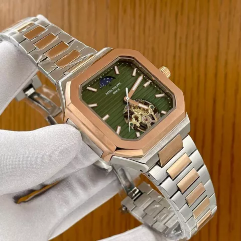 Men's Fashion Patek Philippe Watch- Green Dial Chronograph