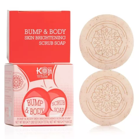 Koji White Kojic Acid Bump & Body Scrub Soap – 2 Bars (5.64 oz. 160g)