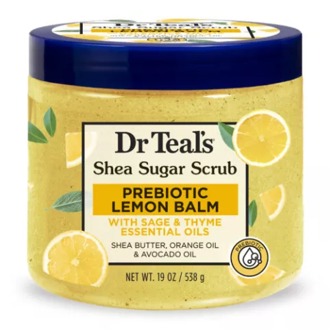 Dr Teal’s Shea Sugar Scrub with Prebiotic Lemon Balm 19 oz/538g