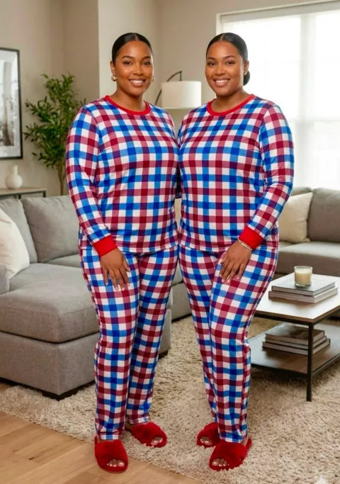 Couple Signature Round Neck Long Sleeve Sleepwear Set