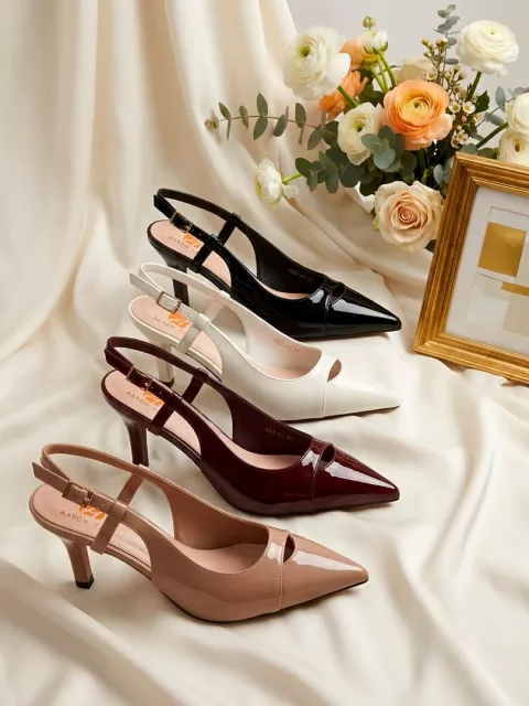 Women's Patent Leather Strappy Stiletto High Heels – Elegant Dress Sandals