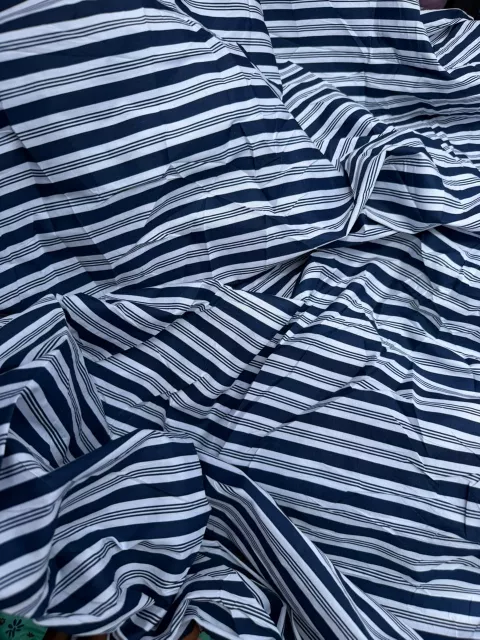 Blue Stripped High-Quality Cotton Fabric for Ready-to-Wear Clothing