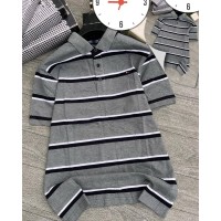 Grey Tommy Hilfiger T-Shirt With White And Black Stripes