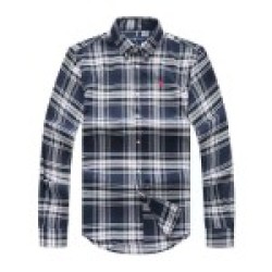 Navy Blue Checked PRL Shirt