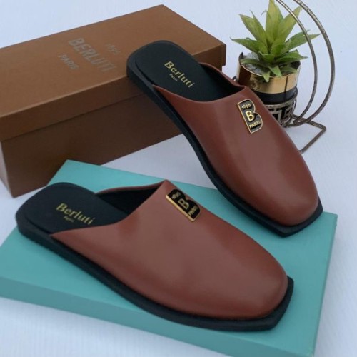 Berluti Leather Half Shoe- Brown