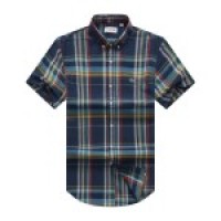 Blue Short sleeve Checkered Lacoste Shirt