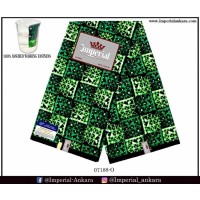 Green Print Imperial Fabric Block Design