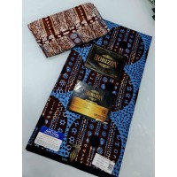 Horizon D'Afrique Brown & Blue Printed - 6 Yards