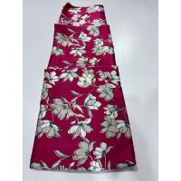 Pink Flowery Silk Material - 6 Yards