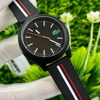 Black Lacoste Rubber Strap Wristwatch