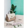 Beige And Off-White Chrisbella BAGCO Handbag