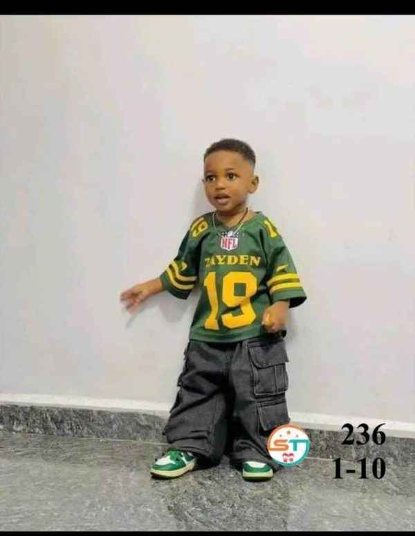 Kids Soccer Tee And A Baggy Denim