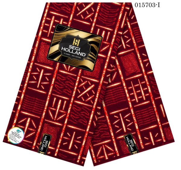 Segi Holland Pure Cotton Ankara fabric-Wine