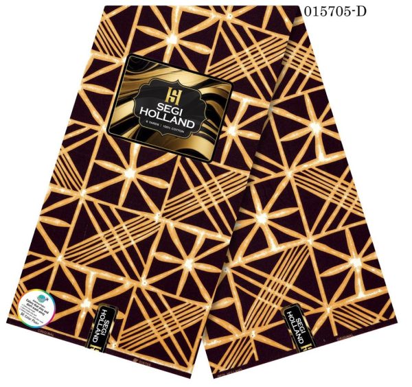 Segi Holland Pure Cotton Ankara fabric- Brown