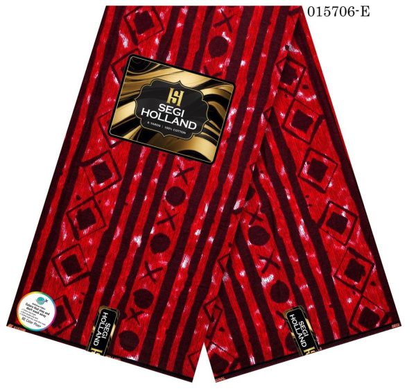 Segi Holland Pure Cotton Ankara fabric-Red