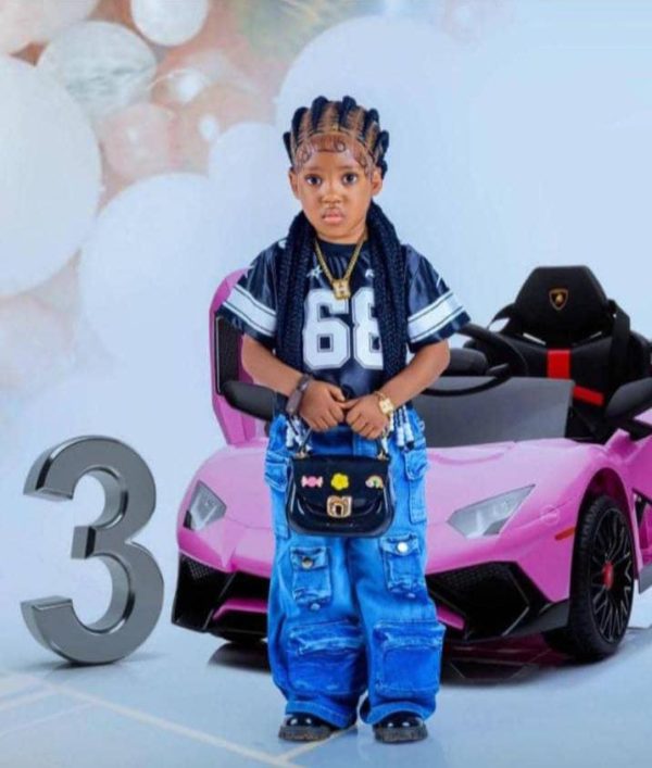 Blue Baggy Denim & A Jersey Tee For Kids