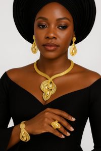 Elegant Non- Tarnish Gold Jewelry Set
