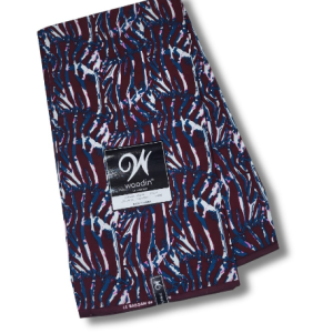 Woodin Fabric- Blue/Wine