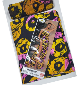 Silk and Chiffon Fabric- Yellow