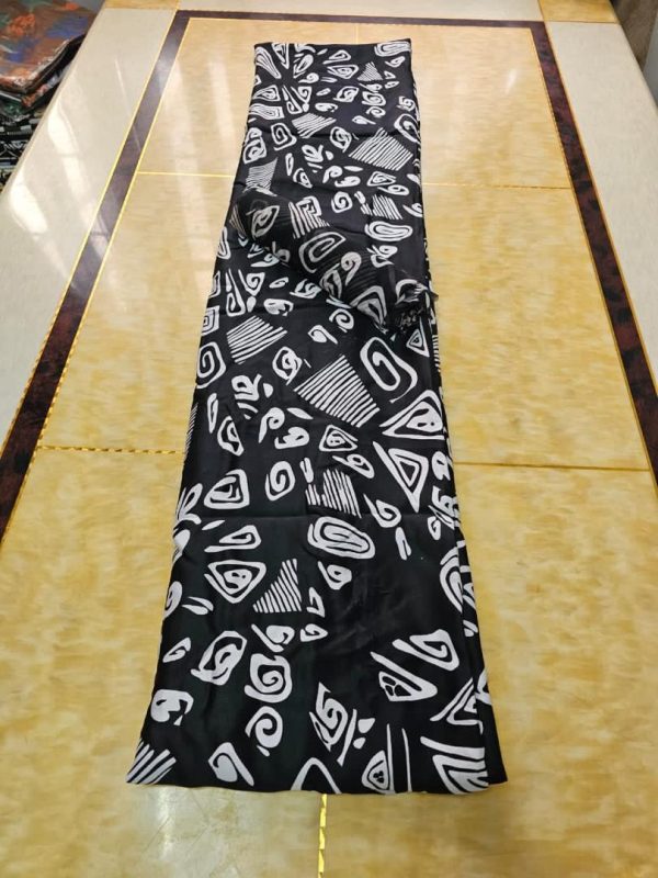 Silk and Chiffon Fabric- Black - Image 2