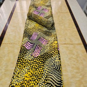 Silk and Chiffon Fabric- Yellow/Pink