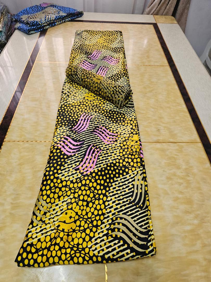 Silk and Chiffon Fabric 46- Yellow/Pink