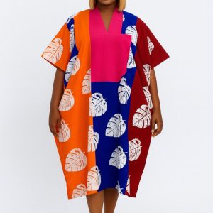 The Kaima Pink Aso Oke and Ankara Dress