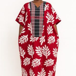 The Asake Red Ankara Free Dress