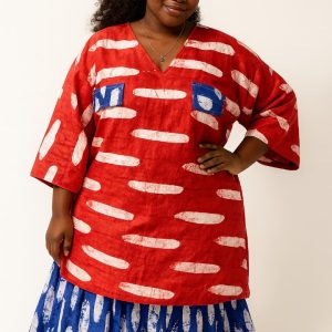 The Titi Butterfly Adire Long Dress