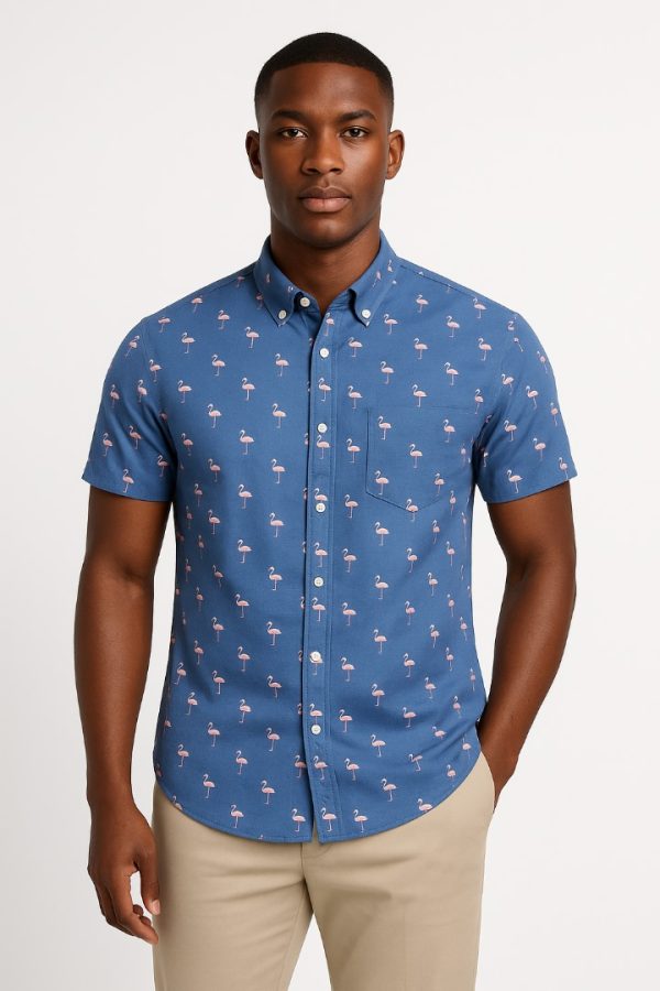 Men's Casual Shirt-Blue