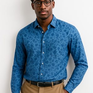 Men's Long Sleeved Corporate Shirt- Blue