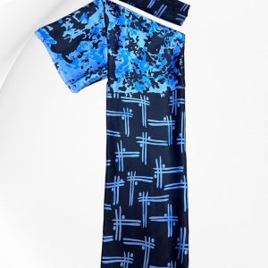 Silk and Chiffon Fabric- Blue