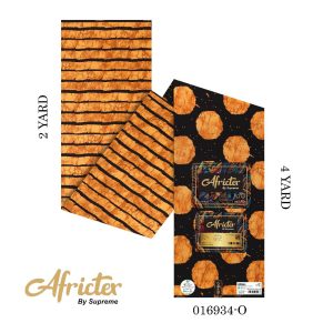 Africtex Ankara Fabric- Orange/ Black