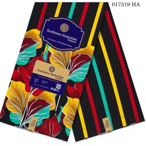 Sunflower Embellish Pretty Flowery Designed Ankara- Multi colour