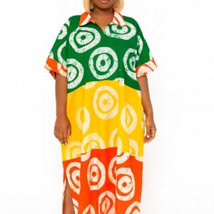 Itoro Collar-neck Ankara Free Dress
