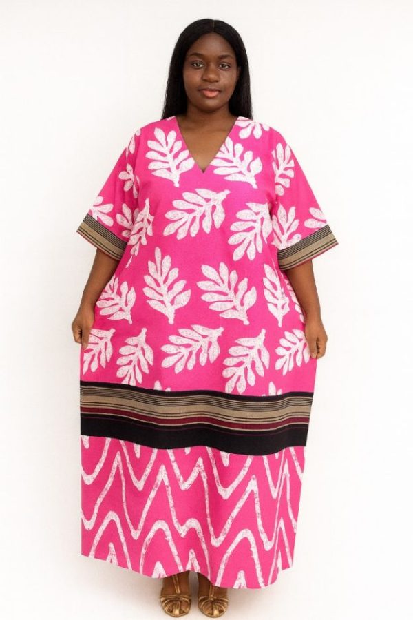 The Asake Pink Ankara Dress