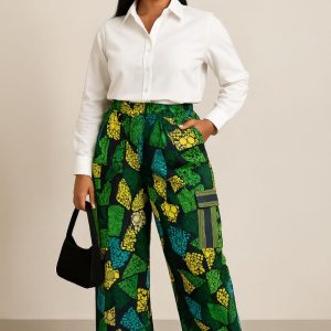 Ankara Cargo Pants- Yellow/Green