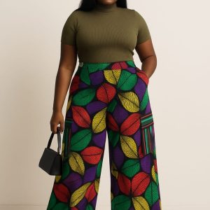Ankara Cargo Pants- Yellow/Green