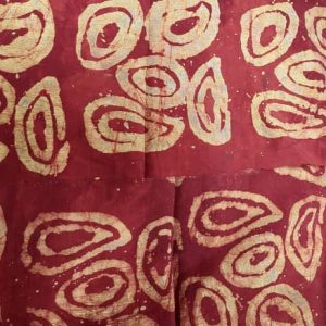 Adire Crepe Fabric 22- Wine