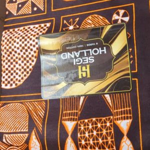 Segi Holland Pure Cotton Ankara fabric 64- Orange