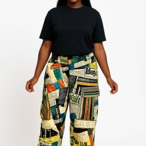 Ankara Cargo Pants- Newspaper Design