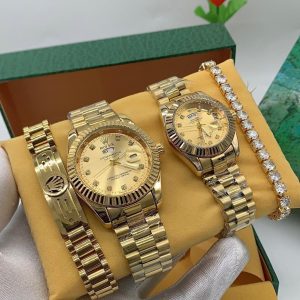 Rolex Couple Watch and Bracelet Set