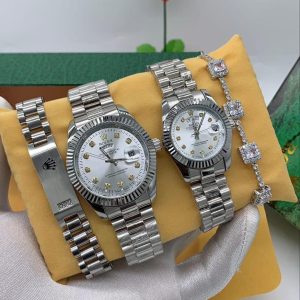 Rolex Couple Watch and Bracelet Set