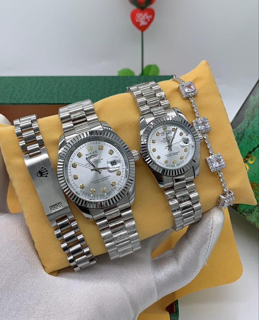 His & Hers Couple Watch and Bracelet Set