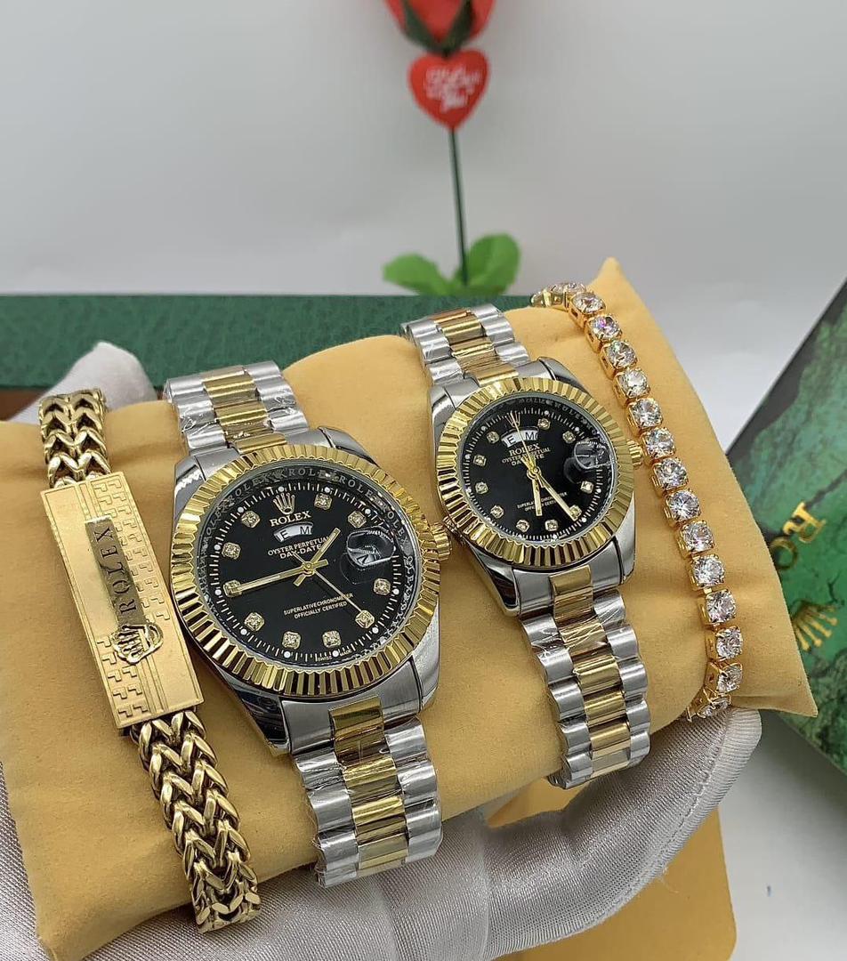 His & Hers Couple Watch and Bracelet Set