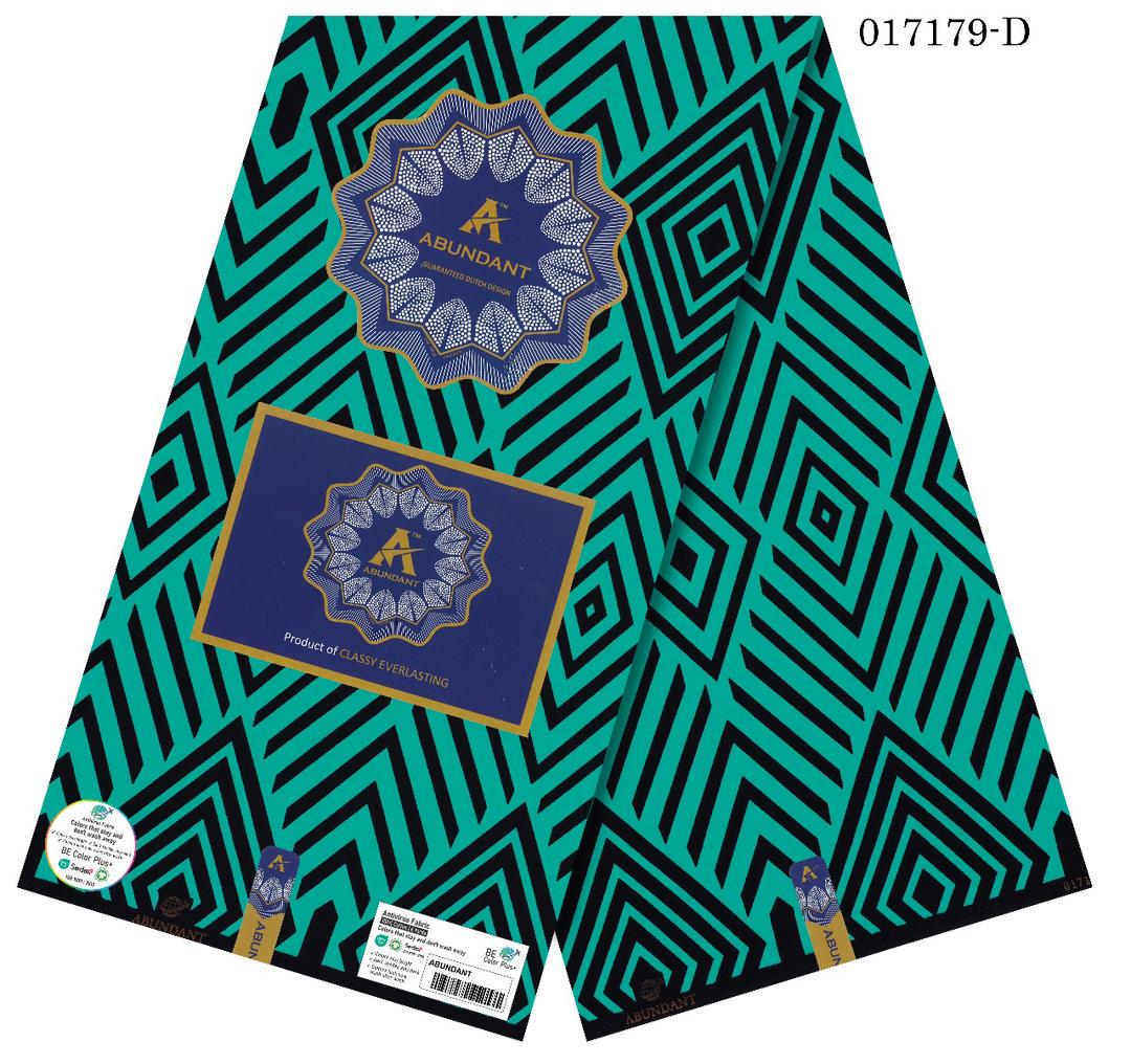 Abundant Black and Teal Ankara Fabric