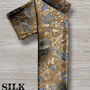 Silk and Chiffon Fabric- Brown