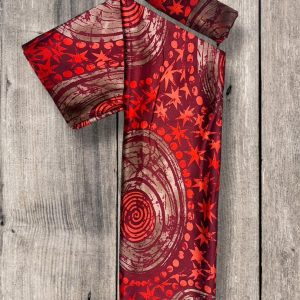 Silk and Chiffon Fabric- Red